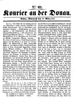 Kourier an der Donau (Donau-Zeitung) Mittwoch 10. März 1841