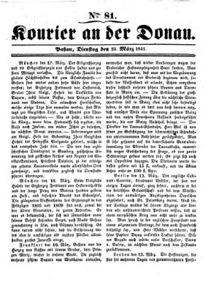 Kourier an der Donau (Donau-Zeitung) Dienstag 23. März 1841