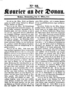 Kourier an der Donau (Donau-Zeitung) Donnerstag 25. März 1841