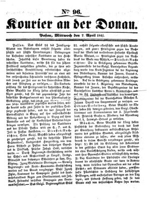 Kourier an der Donau (Donau-Zeitung) Wednesday 7. April 1841