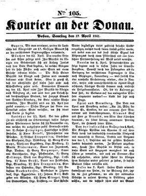 Kourier an der Donau (Donau-Zeitung) Samstag 17. April 1841