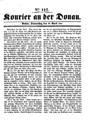 Kourier an der Donau (Donau-Zeitung) Donnerstag 29. April 1841