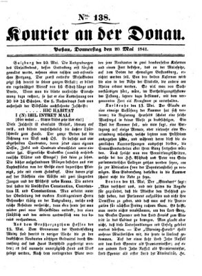 Kourier an der Donau (Donau-Zeitung) Donnerstag 20. Mai 1841