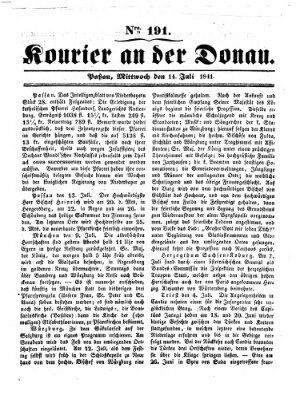 Kourier an der Donau (Donau-Zeitung) Mittwoch 14. Juli 1841