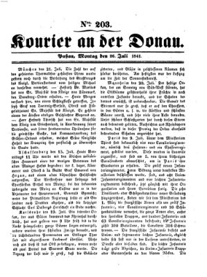 Kourier an der Donau (Donau-Zeitung) Montag 26. Juli 1841