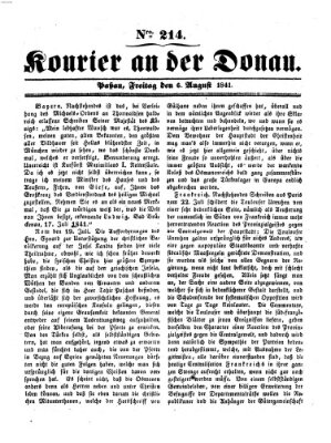 Kourier an der Donau (Donau-Zeitung) Freitag 6. August 1841