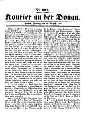 Kourier an der Donau (Donau-Zeitung) Freitag 13. August 1841