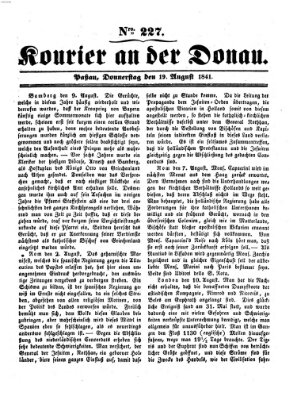 Kourier an der Donau (Donau-Zeitung) Donnerstag 19. August 1841