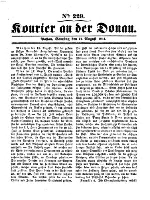 Kourier an der Donau (Donau-Zeitung) Samstag 21. August 1841