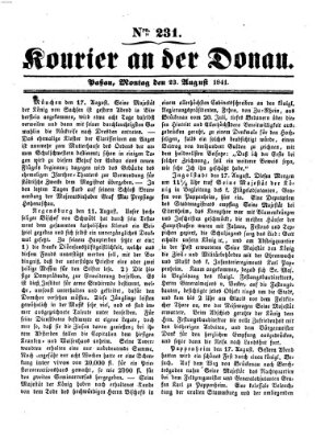 Kourier an der Donau (Donau-Zeitung) Montag 23. August 1841