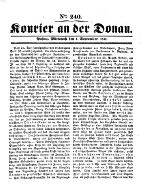 Kourier an der Donau (Donau-Zeitung) Mittwoch 1. September 1841