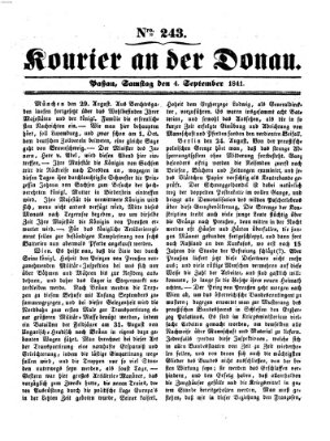 Kourier an der Donau (Donau-Zeitung) Samstag 4. September 1841