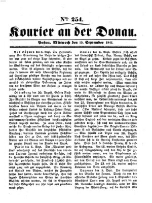 Kourier an der Donau (Donau-Zeitung) Mittwoch 15. September 1841