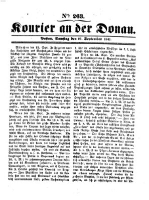 Kourier an der Donau (Donau-Zeitung) Samstag 25. September 1841