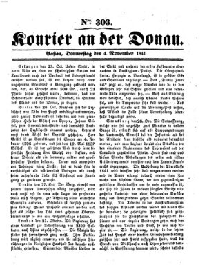 Kourier an der Donau (Donau-Zeitung) Donnerstag 4. November 1841