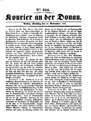 Kourier an der Donau (Donau-Zeitung) Dienstag 16. November 1841