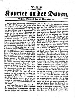 Kourier an der Donau (Donau-Zeitung) Mittwoch 17. November 1841