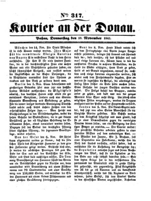 Kourier an der Donau (Donau-Zeitung) Donnerstag 18. November 1841