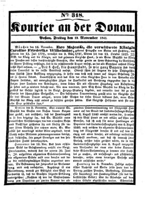 Kourier an der Donau (Donau-Zeitung) Freitag 19. November 1841