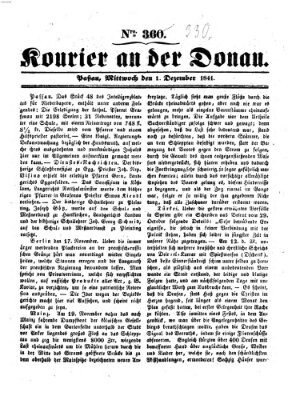 Kourier an der Donau (Donau-Zeitung) Mittwoch 1. Dezember 1841