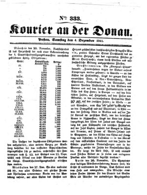 Kourier an der Donau (Donau-Zeitung) Samstag 4. Dezember 1841