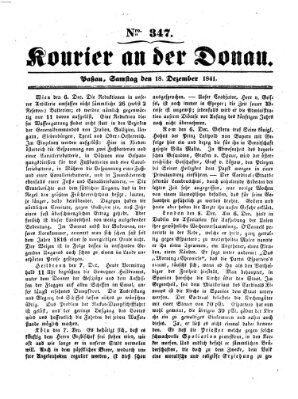 Kourier an der Donau (Donau-Zeitung) Samstag 18. Dezember 1841