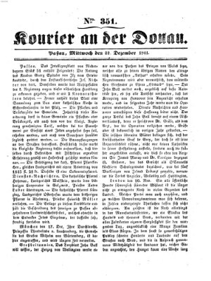 Kourier an der Donau (Donau-Zeitung) Mittwoch 22. Dezember 1841