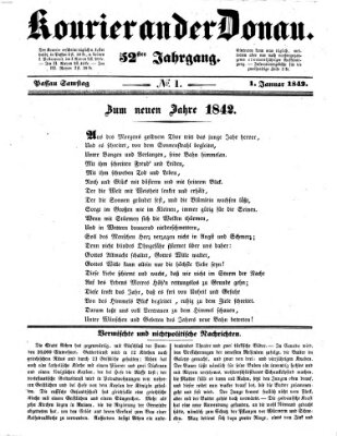 Kourier an der Donau (Donau-Zeitung) Saturday 1. January 1842