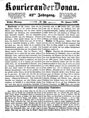 Kourier an der Donau (Donau-Zeitung) Montag 31. Januar 1842