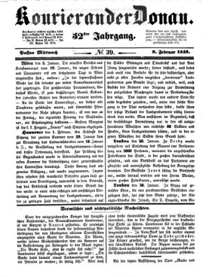 Kourier an der Donau (Donau-Zeitung) Mittwoch 9. Februar 1842