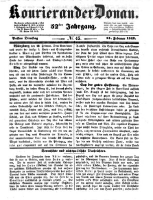 Kourier an der Donau (Donau-Zeitung) Dienstag 15. Februar 1842