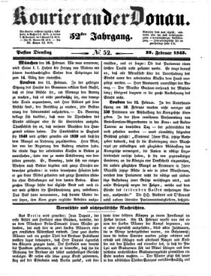 Kourier an der Donau (Donau-Zeitung) Dienstag 22. Februar 1842
