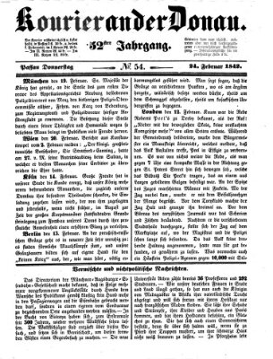 Kourier an der Donau (Donau-Zeitung) Donnerstag 24. Februar 1842