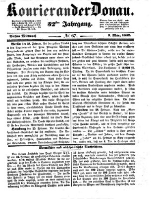 Kourier an der Donau (Donau-Zeitung) Mittwoch 9. März 1842