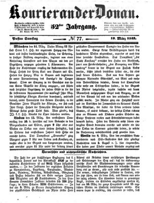 Kourier an der Donau (Donau-Zeitung) Samstag 19. März 1842