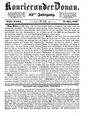 Kourier an der Donau (Donau-Zeitung) Samstag 26. März 1842