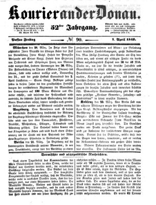 Kourier an der Donau (Donau-Zeitung) Freitag 1. April 1842