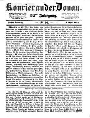 Kourier an der Donau (Donau-Zeitung) Sonntag 3. April 1842