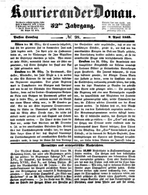 Kourier an der Donau (Donau-Zeitung) Samstag 9. April 1842