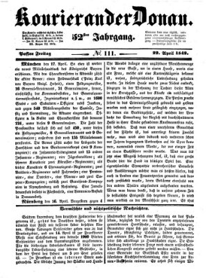 Kourier an der Donau (Donau-Zeitung) Freitag 22. April 1842