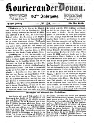 Kourier an der Donau (Donau-Zeitung) Freitag 20. Mai 1842