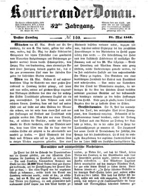 Kourier an der Donau (Donau-Zeitung) Samstag 21. Mai 1842