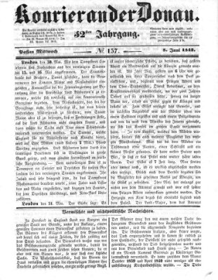 Kourier an der Donau (Donau-Zeitung) Mittwoch 8. Juni 1842