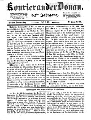 Kourier an der Donau (Donau-Zeitung) Donnerstag 9. Juni 1842