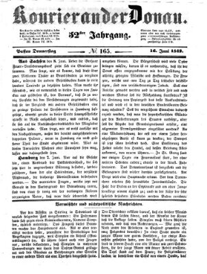 Kourier an der Donau (Donau-Zeitung) Donnerstag 16. Juni 1842