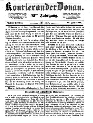 Kourier an der Donau (Donau-Zeitung) Samstag 18. Juni 1842