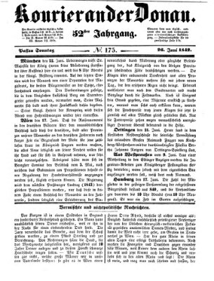 Kourier an der Donau (Donau-Zeitung) Sonntag 26. Juni 1842