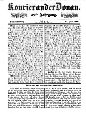 Kourier an der Donau (Donau-Zeitung) Montag 27. Juni 1842