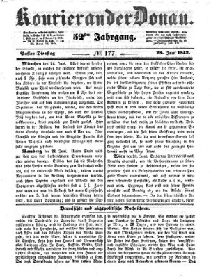 Kourier an der Donau (Donau-Zeitung) Dienstag 28. Juni 1842