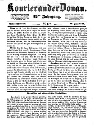 Kourier an der Donau (Donau-Zeitung) Mittwoch 29. Juni 1842